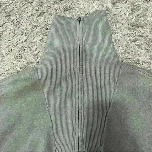 JUSTFAB Half Zip Collared Sweatshirt | Cropped Hoodie Sweater | Green | Size S - Picture 7 of 7